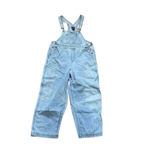 Y2K Vintage Route 66 denim overalls utility straight leg Medium - Picture 1 of 7